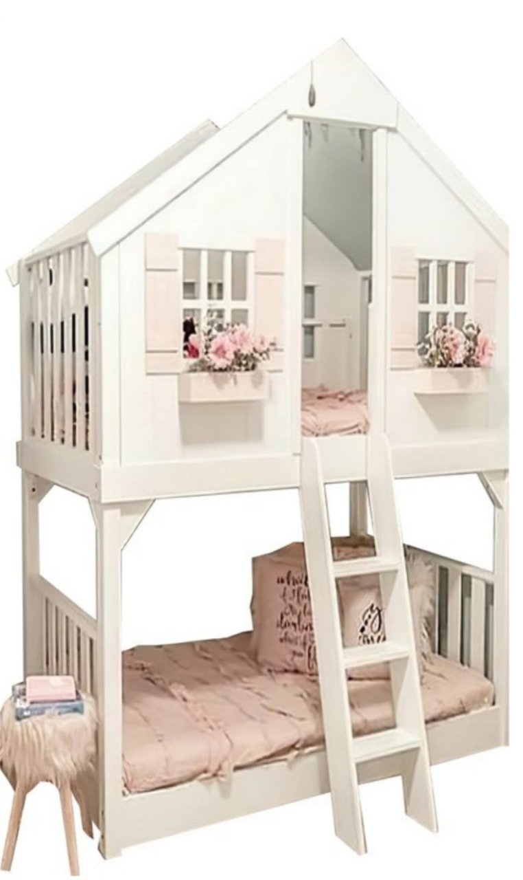 White Wooden Bunk Bed Children's Bed