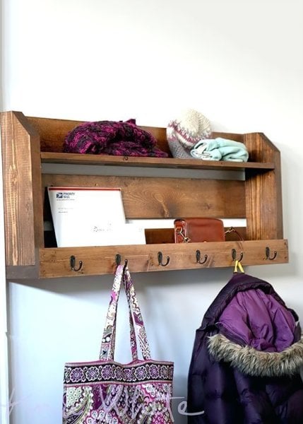 Daphne Ahşap Raflı Duvar Askılığı