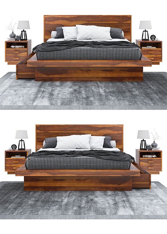 Caroline Ahşap Yatak