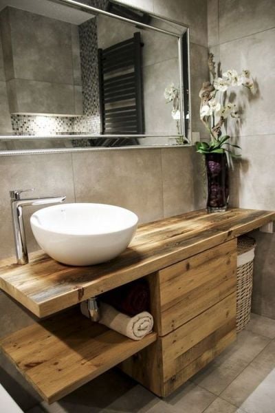 Anz Ahşap Lavabo Dolabı