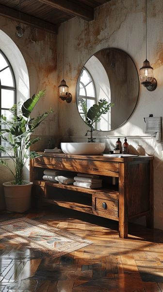 Ahşap Lavabo Dolabı kermez