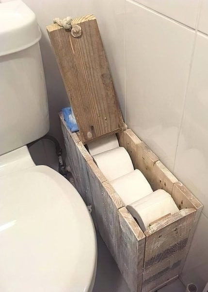 Fin Ahşap Tuvalet Kağıtlığı