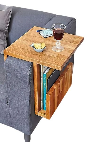 Detery Wooden Sofa Side Table